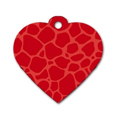 Autumn Animal Print 6 Dog Tag Heart (One Side)