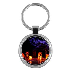 Awaiting Halloween Night Key Chains (round)  by gothicandhalloweenstore