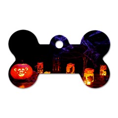 Awaiting Halloween Night Dog Tag Bone (one Side) by gothicandhalloweenstore