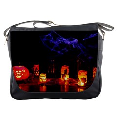 Awaiting Halloween Night Messenger Bags by gothicandhalloweenstore