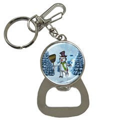 Funny Grimly Snowman In A Winter Landscape Button Necklaces by FantasyWorld7