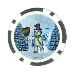 Funny Grimly Snowman In A Winter Landscape Poker Chip Card Guard (10 Pack) by FantasyWorld7