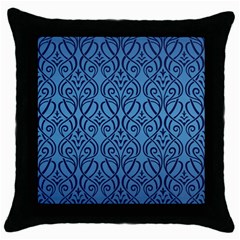 Art Nouveau Teal Throw Pillow Case (black) by NouveauDesign