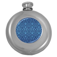Art Nouveau Teal Round Hip Flask (5 Oz) by NouveauDesign