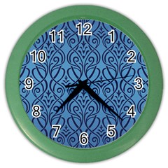 Art Nouveau Teal Color Wall Clocks by NouveauDesign