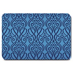 Art Nouveau Teal Large Doormat  by NouveauDesign