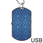 art nouveau teal Dog Tag USB Flash (Two Sides) Back