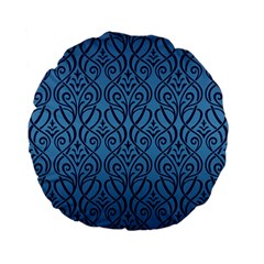 Art Nouveau Teal Standard 15  Premium Flano Round Cushions by NouveauDesign