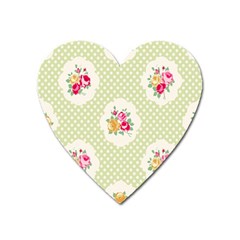 Green Shabby Chic Heart Magnet by NouveauDesign