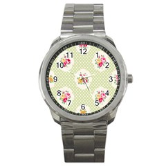 Green Shabby Chic Sport Metal Watch by NouveauDesign