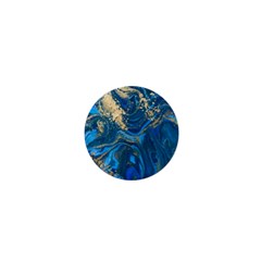 Ocean Blue Gold Marble 1  Mini Buttons by NouveauDesign