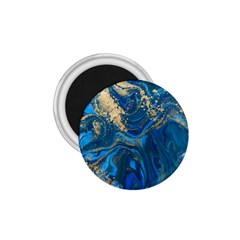 Ocean Blue Gold Marble 1 75  Magnets by NouveauDesign