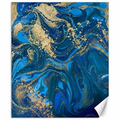 Ocean Blue Gold Marble Canvas 8  X 10  by NouveauDesign