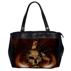 Awesome Skull With Rat On Vintage Background Office Handbags by FantasyWorld7