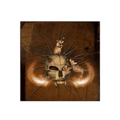 Awesome Skull With Rat On Vintage Background Satin Bandana Scarf by FantasyWorld7
