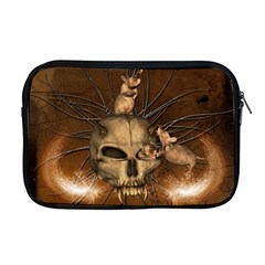 Awesome Skull With Rat On Vintage Background Apple Macbook Pro 17  Zipper Case by FantasyWorld7