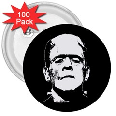 Frankenstein s Monster Halloween 3  Buttons (100 Pack)  by Valentinaart