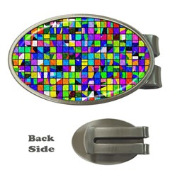 Colorful Squares Pattern                             Money Clip (oval) by LalyLauraFLM