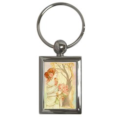 Beautiful Art Nouveau lady Key Chains (Rectangle) 