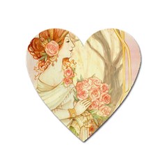 Beautiful Art Nouveau lady Heart Magnet