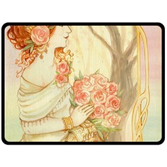 Beautiful Art Nouveau lady Fleece Blanket (Large) 