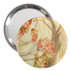 Beautiful Art Nouveau lady 3  Handbag Mirrors