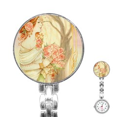 Beautiful Art Nouveau lady Stainless Steel Nurses Watch