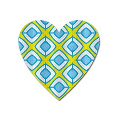 Blue Rhombus Pattern                                Magnet (heart) by LalyLauraFLM