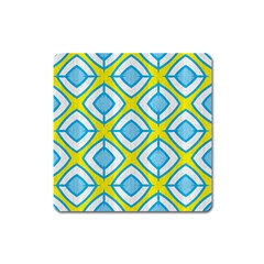Blue Rhombus Pattern                                Magnet (square) by LalyLauraFLM