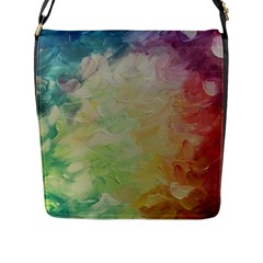 Painted Canvas                                 Flap Closure Messenger Bag (l) by LalyLauraFLM