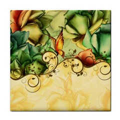 Wonderful Flowers With Butterflies, Colorful Design Face Towel by FantasyWorld7
