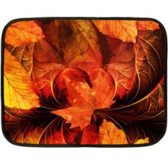 Ablaze With Beautiful Fractal Fall Colors Fleece Blanket (mini) by jayaprime