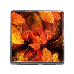 Ablaze With Beautiful Fractal Fall Colors Memory Card Reader (square) by jayaprime