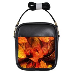 Ablaze With Beautiful Fractal Fall Colors Girls Sling Bags by jayaprime