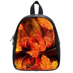 Ablaze With Beautiful Fractal Fall Colors School Bag (small) by jayaprime