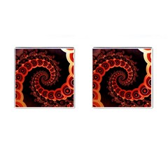 Chinese Lantern Festival For A Red Fractal Octopus Cufflinks (square) by jayaprime