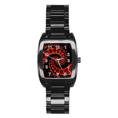 Chinese Lantern Festival For A Red Fractal Octopus Stainless Steel Barrel Watch by jayaprime