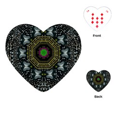 Leaf Earth And Heart Butterflies In The Universe Playing Cards (heart)  by pepitasart