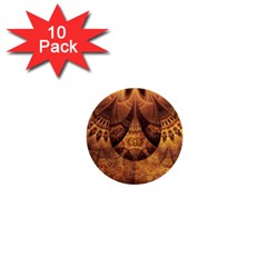 Beautiful Gold And Brown Honeycomb Fractal Beehive 1  Mini Buttons (10 Pack)  by jayaprime