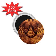 Beautiful Gold And Brown Honeycomb Fractal Beehive 1 75  Magnets (100 Pack)  by jayaprime