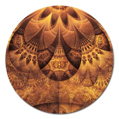 Beautiful Gold And Brown Honeycomb Fractal Beehive Magnet 5  (round) by jayaprime