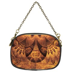 Beautiful Gold And Brown Honeycomb Fractal Beehive Chain Purses (one Side)  by jayaprime