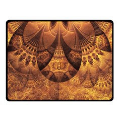 Beautiful Gold And Brown Honeycomb Fractal Beehive Double Sided Fleece Blanket (small)  by jayaprime