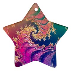 Rainbow Octopus Tentacles in a Fractal Spiral Ornament (Star)