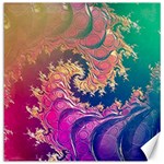 Rainbow Octopus Tentacles in a Fractal Spiral Canvas 12  x 12   11.4 x11.56  Canvas - 1