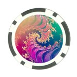 Rainbow Octopus Tentacles in a Fractal Spiral Poker Chip Card Guard Back