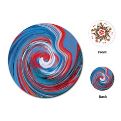 Red And Blue Rounds Playing Cards (round)  by berwies