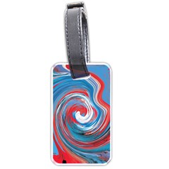 Red And Blue Rounds Luggage Tags (one Side)  by berwies