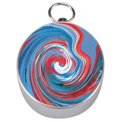 Red And Blue Rounds Silver Compasses by berwies