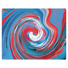 Red And Blue Rounds Double Sided Flano Blanket (medium) 